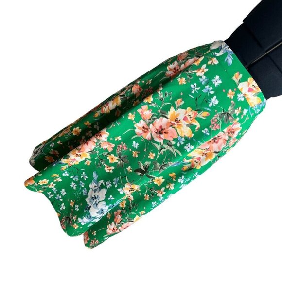 LOFT Green Floral Midi A-Line Skirt Sz6 - Picture 2 of 10